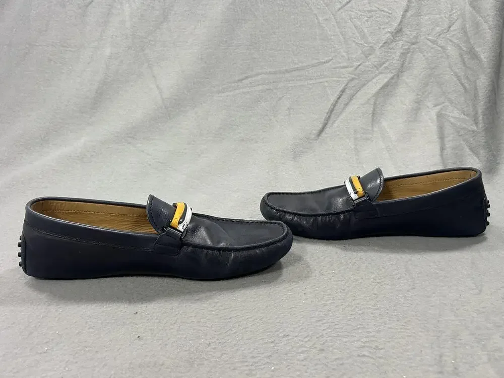 Tod's Shoes Mens Size 8 Blue Leather Driving Loafers Gommino Italy Slip On